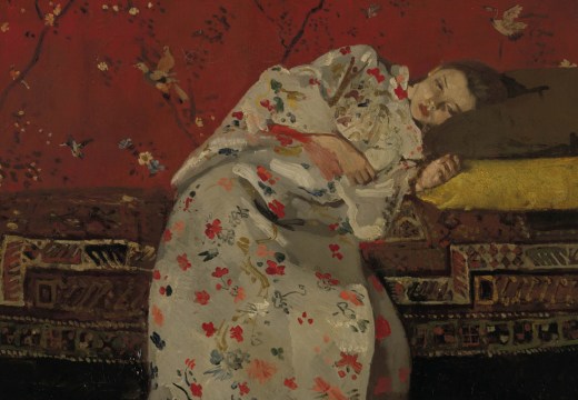 Girl in a red kimono (detail; c. 1893), George Hendrik Breitner. Kunstmuseum Den Haag