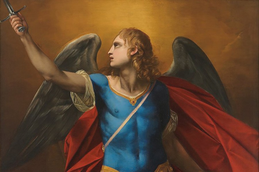St Michael the Archangel fighting Lucifer (1626–27), Giuseppe Cesari, Cavaliere d’Arpino. Hazlitt, price on application.