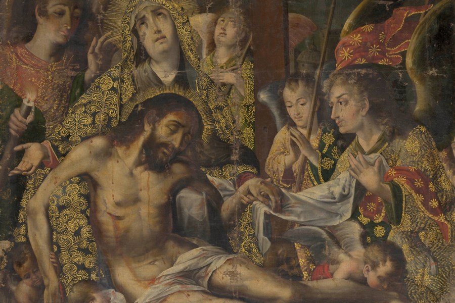 Pietà (detail; c. 1720), Melchor Pérez Holguín.