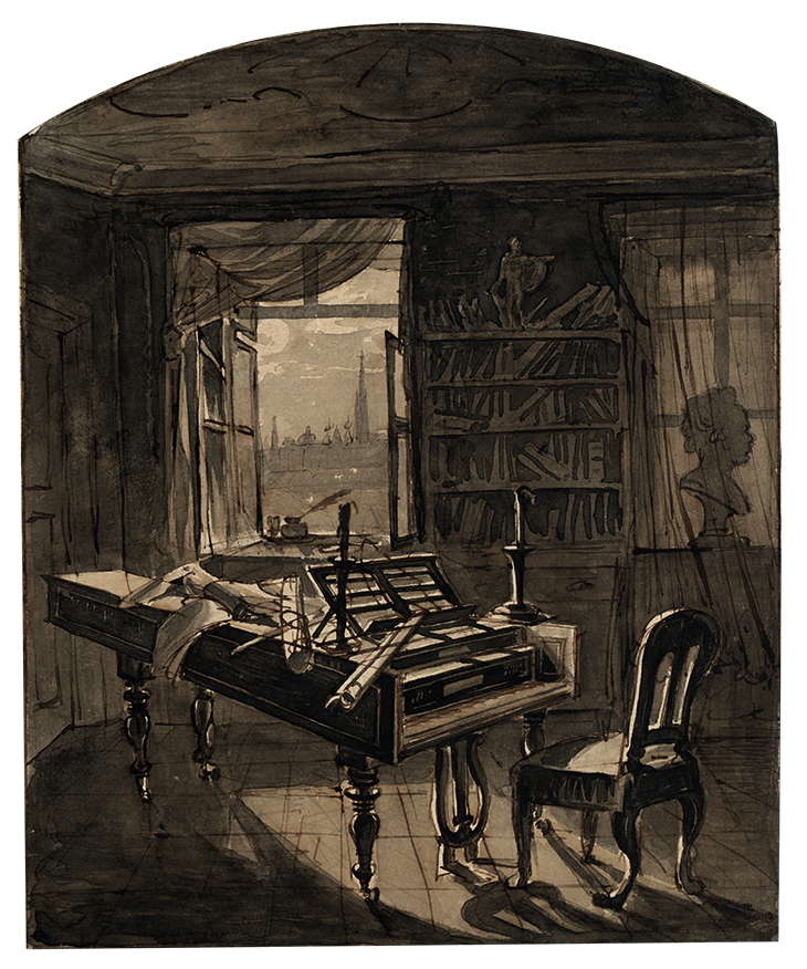 Beethoven’s Study (1827), Johann Nepomuk Hechle.