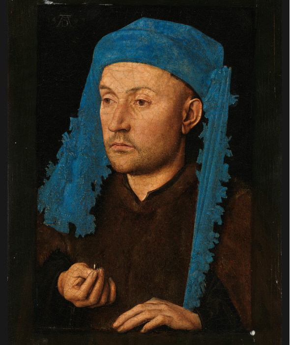 Portrait of a Man with Blue Chaperon (c. 1428–30), Jan van Eyck. 