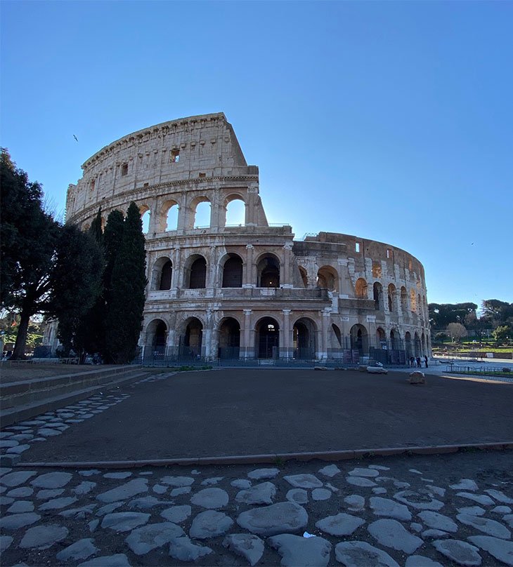 The Roman Colosseum on 8 March 2020.