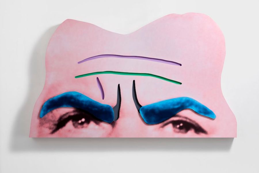 Raised Eyebrows/Furrowed Foreheads (Part One): (Blue Eyebrows) (2008), John Baldessari.