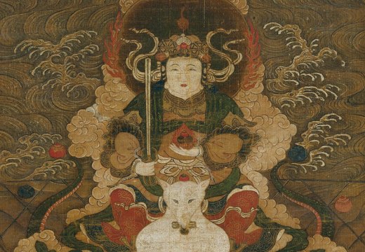 Hanging scroll depicting the goddess Dakini (detail; 14th century), Japan. Metropolitan Museum of Art, New York