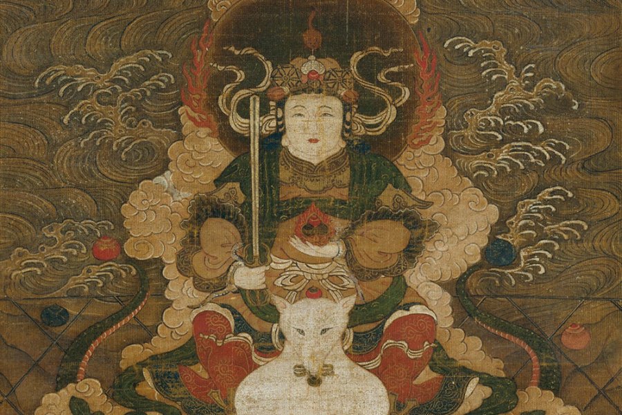 Hanging scroll depicting the goddess Dakini (detail; 14th century), Japan. Metropolitan Museum of Art, New York