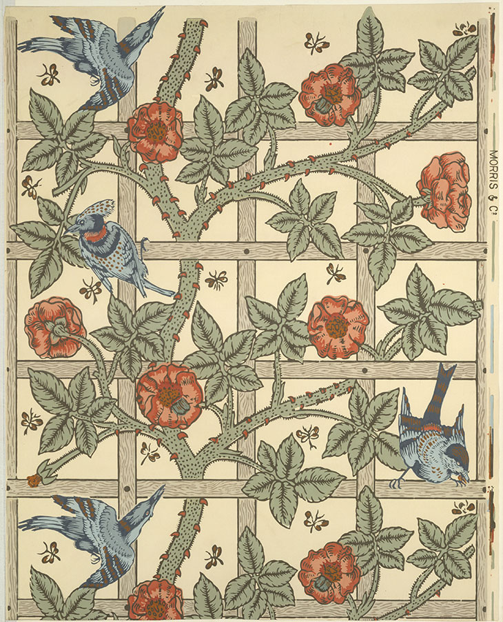 Wallpaper design, ‘Trellis’ (designed 1862, first produced 1864), William Morris. Metropolitan Museum of Art, New York