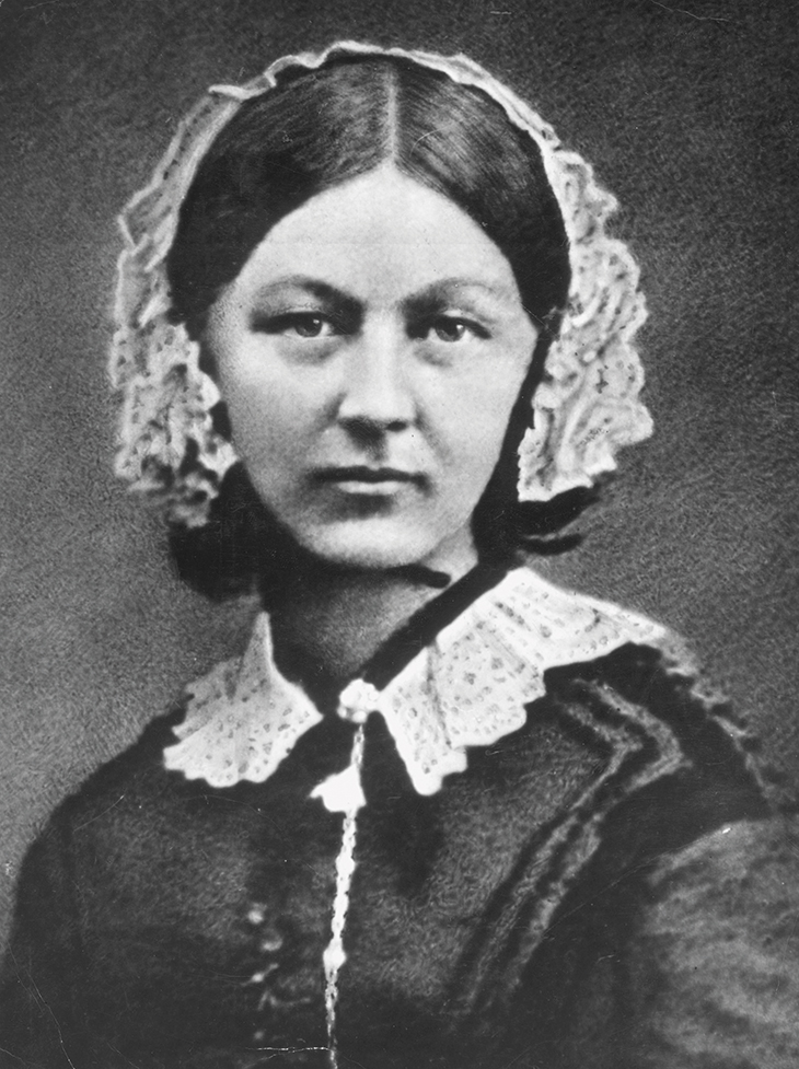 Florence Nightingale photographed by Henry Hering in 1856–57; half-plate glass copy negative by Elliot & Fry in the 1950s. National Portrait Gallery, London
