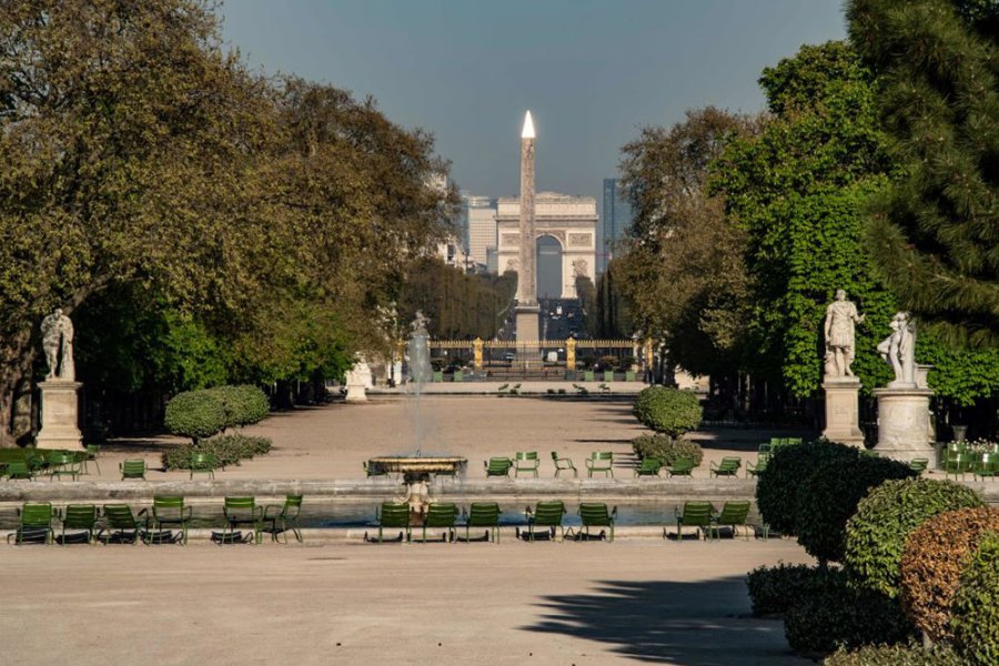 The empty Tuileries in Paris during the lockdown in April 2020.