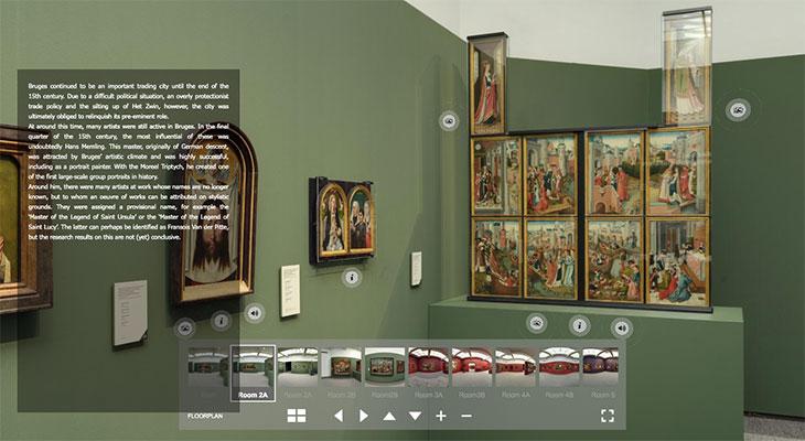 Screenshot of the Groeningemuseum virtual tour