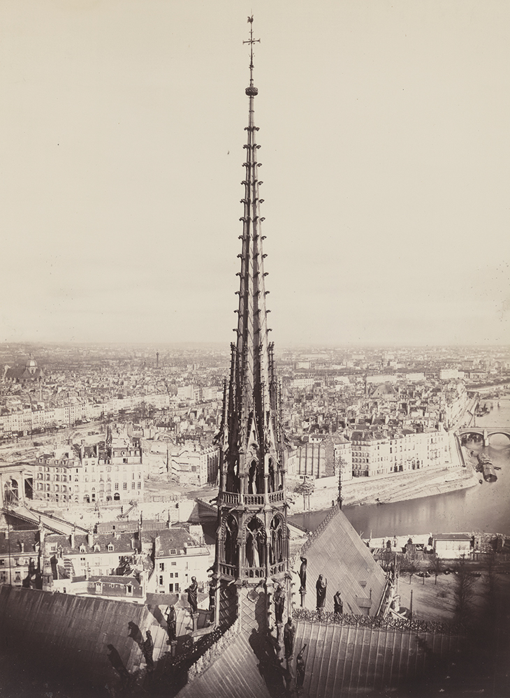 View of the spire of Notre-Dame looking towards the Île Saint-Louis and photographed in c. 1860 by Charles Marville. Library of Congress, Washington, D.C.