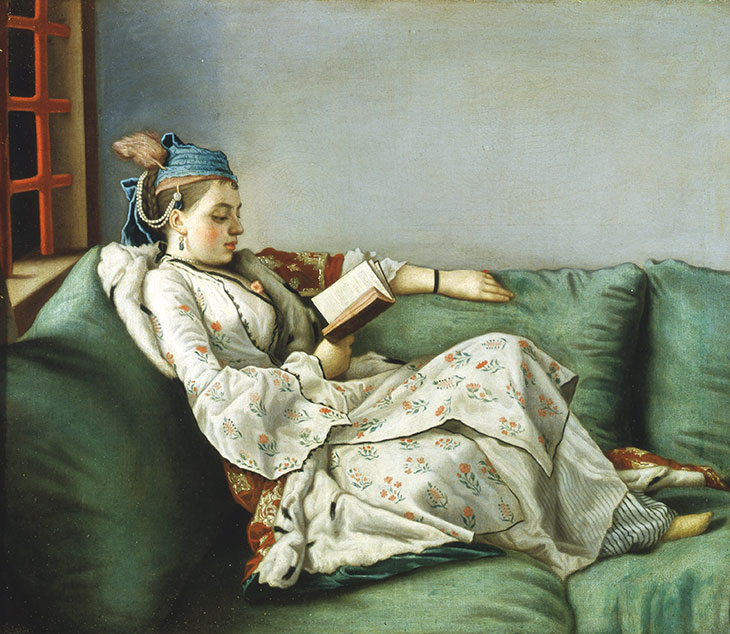 Portrait of Maria Adelaide of France in Turkish-style clothes (1753), Jean-Étienne Liotard. Uffizi Gallery, Florence