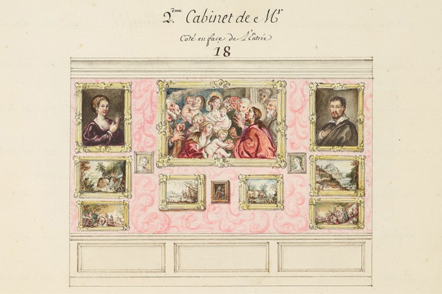 Detail showing the ‘second cabinet’ on page 50 of the Catalogue des Tableaux de Mr Julienne (c. 1756), compiled by Jean-Baptiste-François de Montullé. Morgan Library and Museum, New York