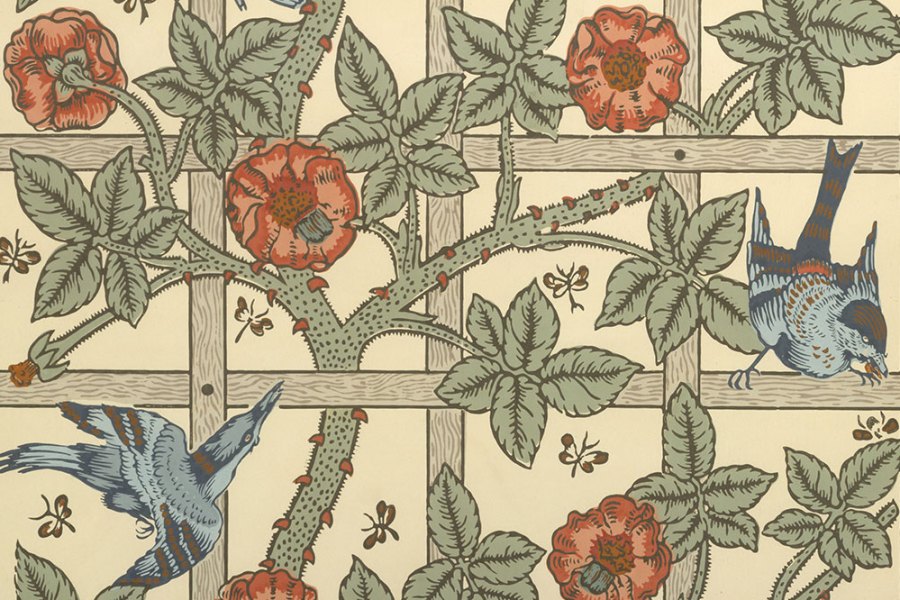 Wallpaper design, ‘Trellis’ (detail; designed 1862, first produced 1864), William Morris. Metropolitan Museum of Art, New York