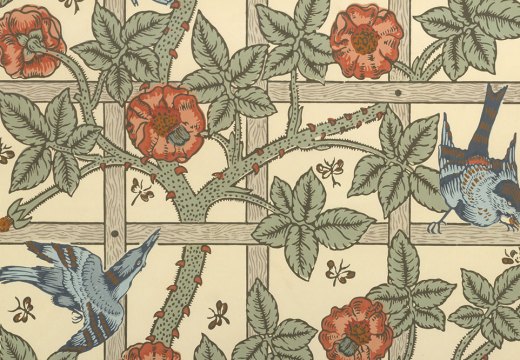 Wallpaper design, ‘Trellis’ (detail; designed 1862, first produced 1864), William Morris. Metropolitan Museum of Art, New York