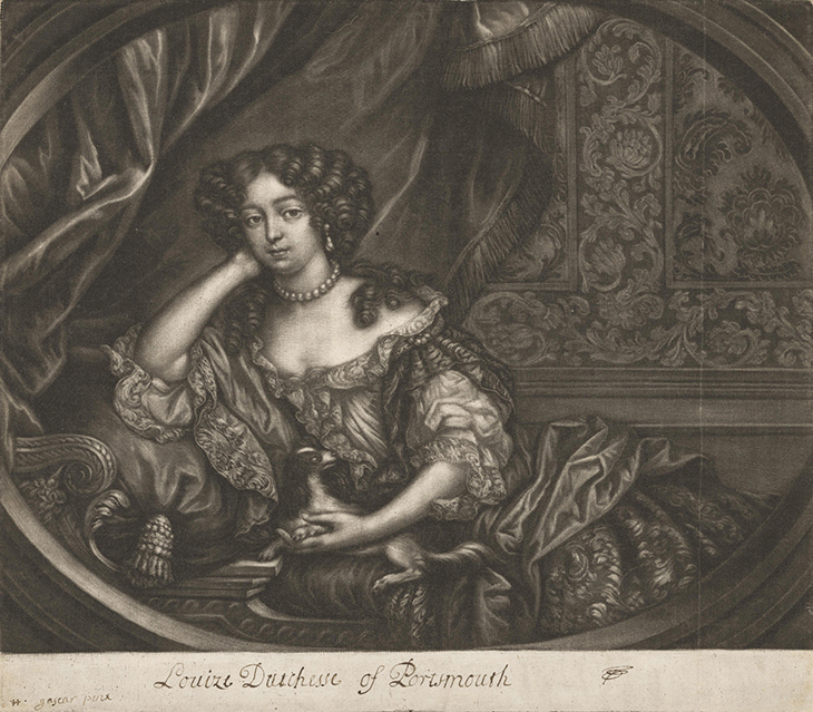 Portrait of Louise de Kéroualle, Duchess of Portsmouth (c. 1675), attributed to Henri Gascar. British Museum, London. Photo: The Trustees of the British Museum