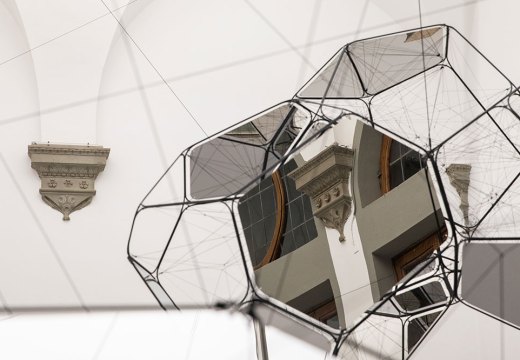 Installation view of ‘Tomás Saraceno: Aria’ at Palazzo Strozzi, Florence.