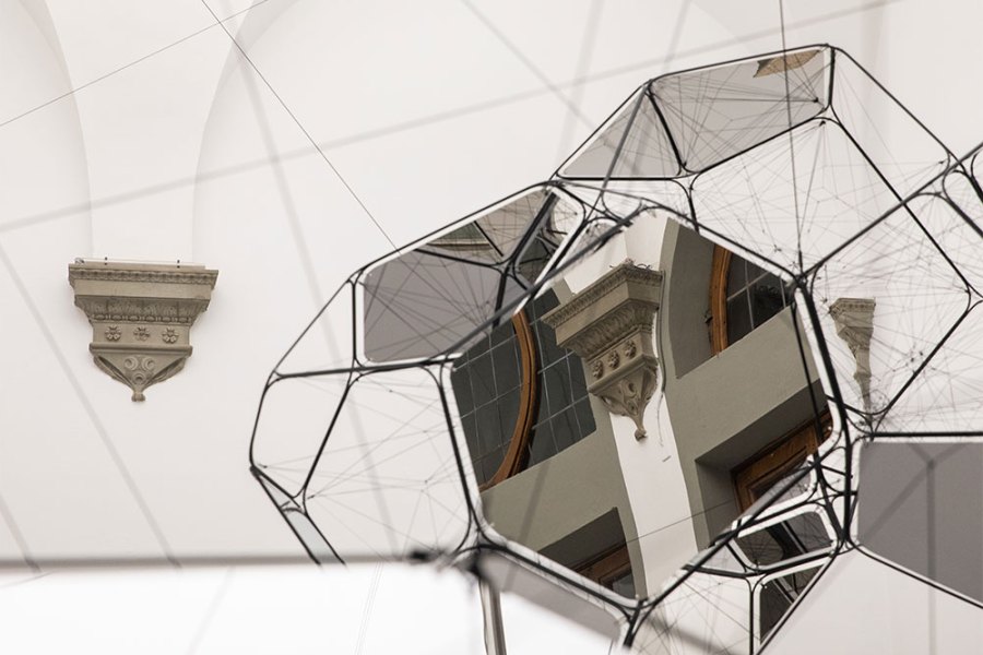 Installation view of ‘Tomás Saraceno: Aria’ at Palazzo Strozzi, Florence.