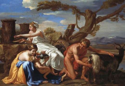 The Nurture of Jupiter (c. 1639), Nicolas Poussin. Gemäldegalerie, Staatliche Museen zu Berlin