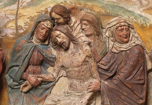 Renaissance terracottas in Padua Central relief of The Lamentation over the Dead Christ (c. 1480–90), circle of Bartolomeo Bellano. Chiesa di San Pietro, Padua