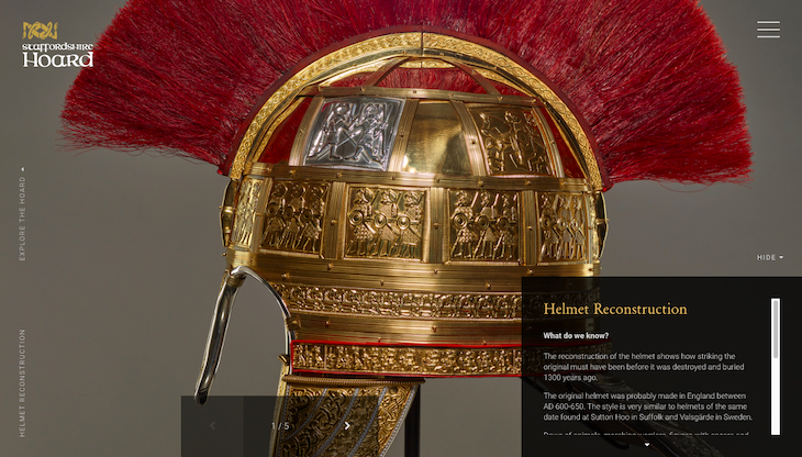 Screenshot – analysis of a reconstructed helmet from the Staffordshire Hoard