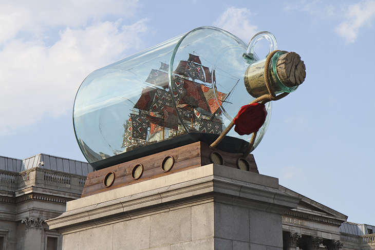 Nelson’s Ship in a Bottle (installation photograph, Fourth Plinth, Trafalgar Square; 2010), Yinka Shonibare. National Maritime Museum, Greenwich.