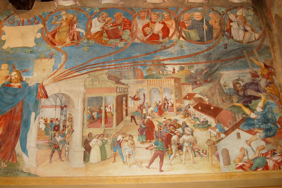 The Christ Vine and Scenes from the Legend of St Barbara (detail; 1523), Lorenzo Lotto. Suardi Chapel, Trescore Balneario. Photo: Pro Loco Trescore Balneario
