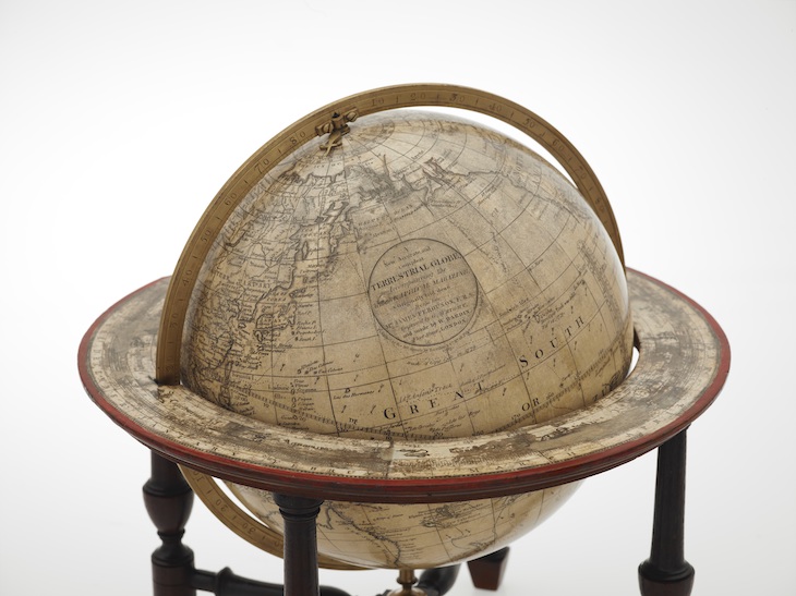 Terrestrial globe (1783), Gabriel Wright and William Bardin.