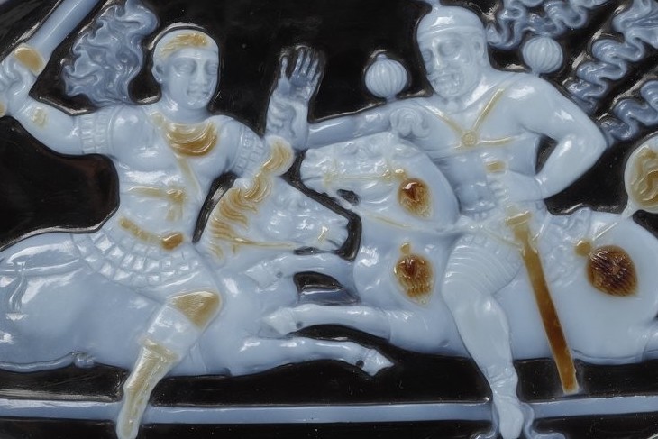 Cameo of Shapur and Valerian (detail; after 260), Iran. Photo: © Bibliothèque nationale de France