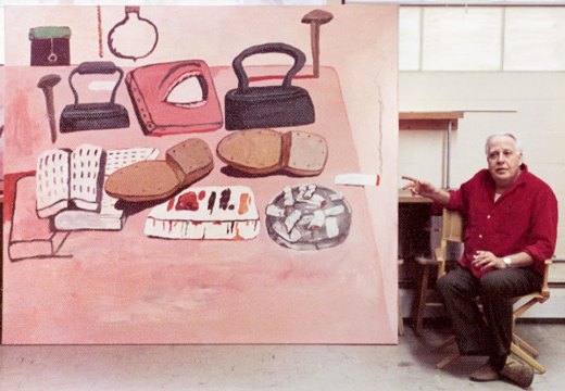 Guston in the studio with Painter’s Table (1973).