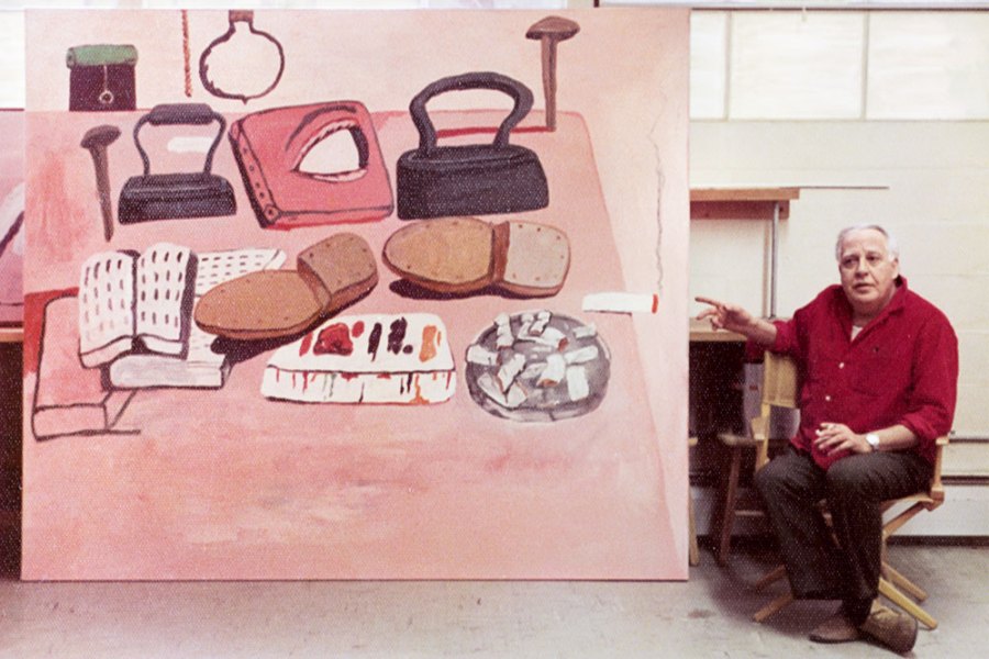 Guston in the studio with Painter’s Table (1973).