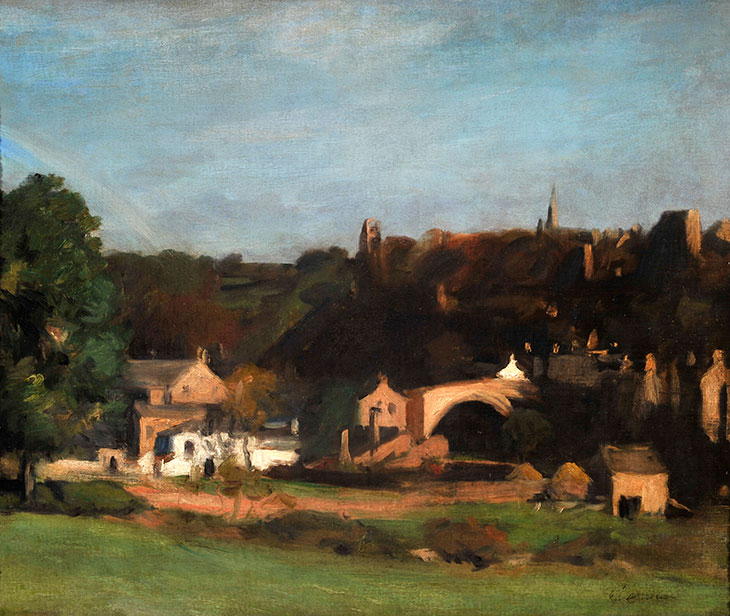 A View of Barnard Castle, Yorkshire, from the River with Carpet Mills (1896), Philip Wilson Steer. The Bowes Museum, Barnard Castle