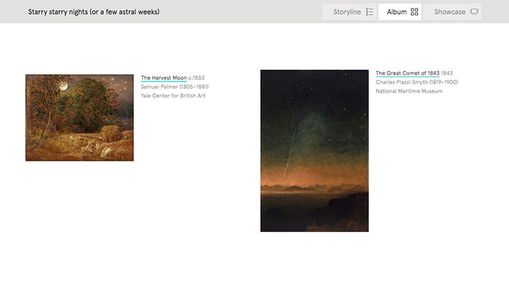 Screenshot showing ‘Album’ view on Art UK’s new Curations tool (album created by the author)