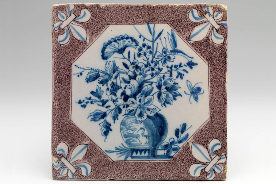 Tile from Princess Mary’s kitchen apartment in Palace Het Loo, Rotterdam (c. 1685)
