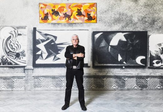 Germano Celant at ‘Post Zang Tumb Tuum’ at the Fondazione Prada in 2018. Photo: Ugo dalla Porta; courtesy Fondazione Prada