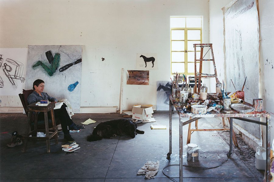 Susan Rothenberg in her studio in New Mexico in 2008.