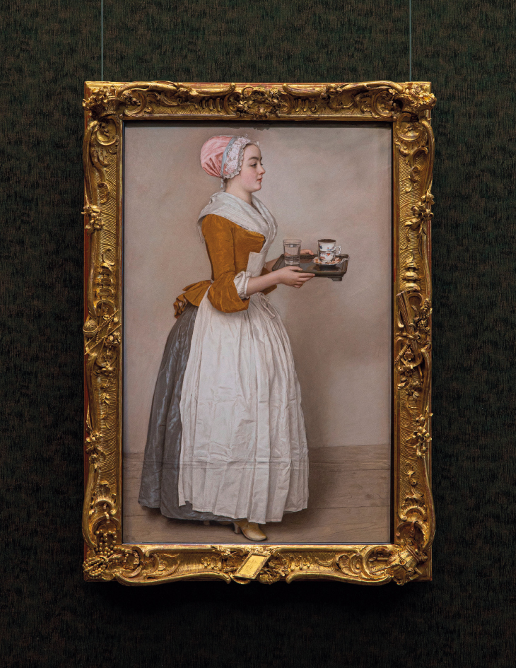 The Chocolate Girl (c. 1744), Jean-Étienne Liotard. Gemäldegalerie Alte Meister, Dresden.