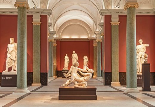 The restored Antikenhalle, or Hall of Antiquities, in the Gemäldegalerie Alte Meister, Dresden.