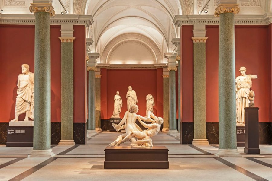The restored Antikenhalle, or Hall of Antiquities, in the Gemäldegalerie Alte Meister, Dresden.