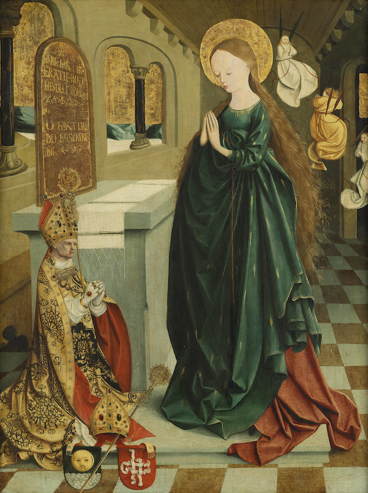 Madonna of Ears and Abbot Benedikt Eck (c. 1495–99), Master of Mondsee. 