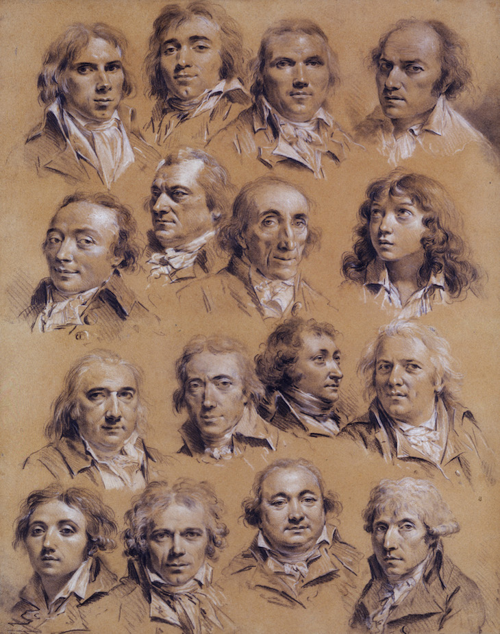 Sixteen heads of men (18th century), Louis-Léopold Boilly
