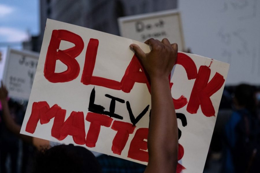 A protest in Detroit on May 29, 2020, during a demonstration over the death of George Floyd. Photo: Seth Herald/AFP via Getty Images