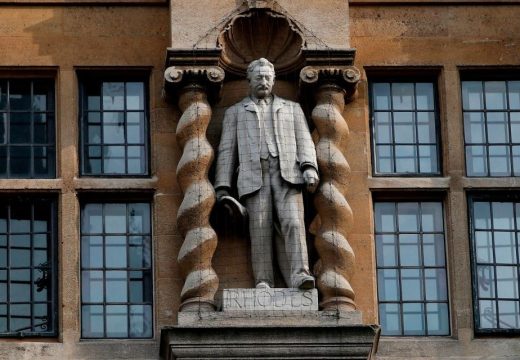 The statue of Cecil Rhodes outside Oriel College in Oxford, photographed in June 2020.