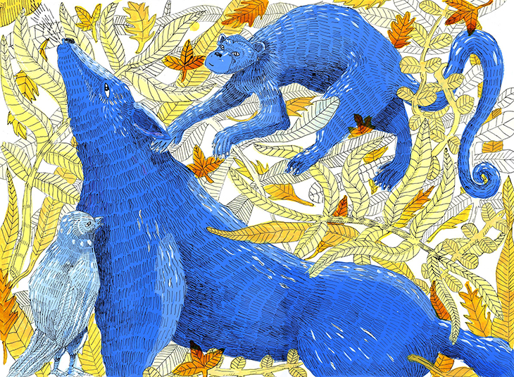 Animales Azules (Blue Animals) (2020), Lucia Coz. Courtesy Dibujos por la Amazonía; © the artist