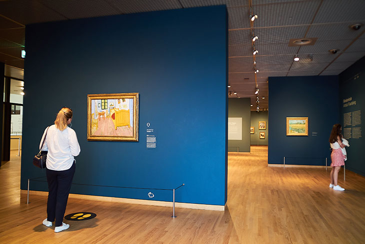 Visitors at the reopened Van Gogh Museum in Amsterdam on 1 June.