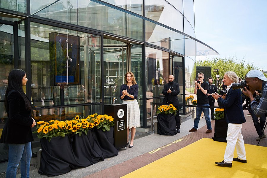 Emilie Gordenker outside the Van Gogh Museum in Amsterdam on 1 June, when the museum reopened.