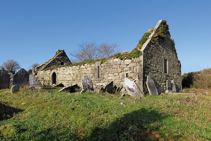 The remains of a late medieval church in Garryvoe , Co Cork.