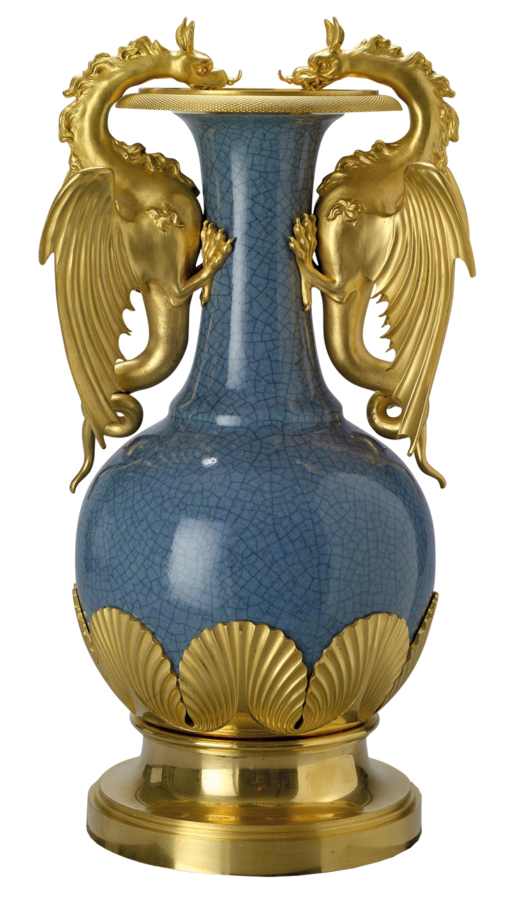 Vase (second half 18th century), Jingdezhen; mount (1808), Vulliamy & Sons.