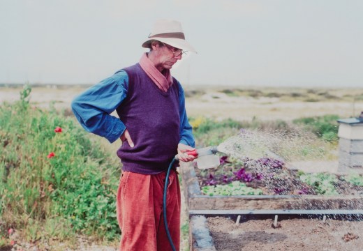 Derek Jarman at Prospect Cottage (detail; c. 1990).