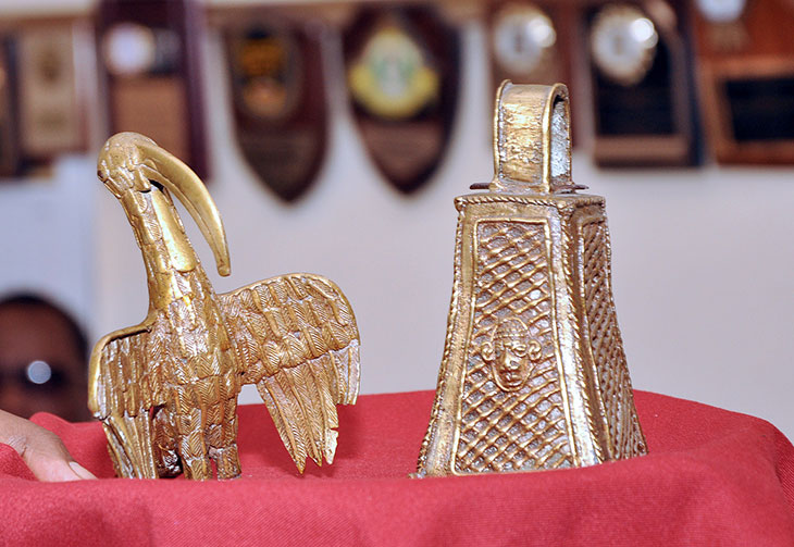 The two Benin bronzes returned by Mark Walker.