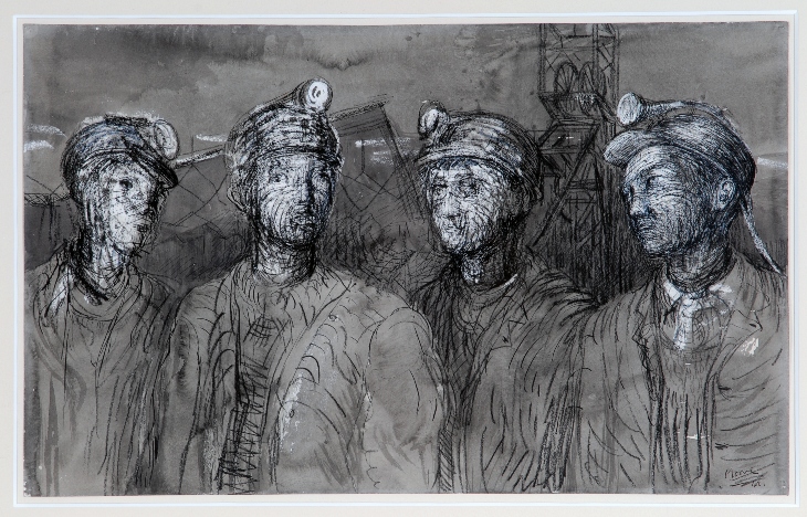 Pit Boys at Pit Head (1942), Henry Moore. 